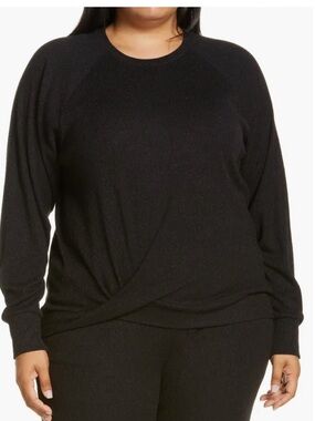 Zella Mia Twist Sweatshirt Black Sparkle 1X
